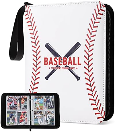 Baseball Card Binder with Sleeves 440 Pockets, Gifts for Baseball Card Collectors, Trading Card Holder Compatible with Topps Card, 55 Sleeves Card Album Card Storage Organizer
