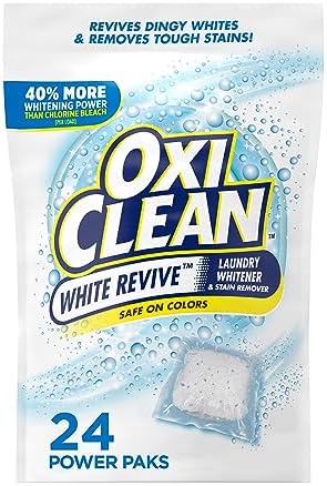 OxiClean White Revive Laundry Whitener and Stain Remover Power Paks, 24 Count