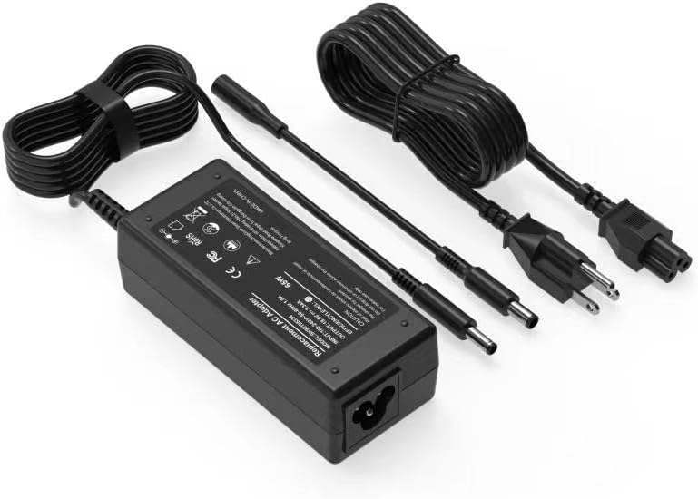 65W 45W 2 Tips Charger for Dell Laptop Charger,Replacement for All 65W 45W Dell inspiron 13 14 15 17 3000 5000 7000 Series laptops Round Connects Chargers（7.4mm and 4.5mm）