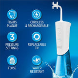 Ontel Miracle Smile Water Flosser for Teeth & Gum Health, Unique H-Shaped Flossing Head & 4 Water Jets, Cordless Water Flosser Features 360° Cleaning & 3 Pressure Modes, USB Rechargeable Dental Floss