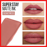 MAYBELLINE Super Stay Matte Ink Liquid Lipstick Makeup, Long Lasting High Impact Color, Up to 16H Wear, Seductress, Light Rosey Nude, 1 Count