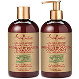 SheaMoisture Shampoo and Conditioner Set, Manuka Honey, Mafura Oil, Baobab Oil & Fig Extract, Hydrate + Replenish, Vitamin C, Sulfate Free & Hair Color Safe, Deep Conditioning, 13 Fl Oz Ea