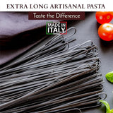 Morelli Squid Ink Pasta Linguine- Organic Italian Pasta - Black Pasta Noodles - Durum Wheat Semolina - Nero Di Seppia Made in Italy - 8.8oz / 250g (pack of 2)