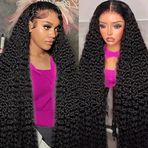 30 Inch Lace Front Wig Human Hair 210 density 13x6 Lace Front Wigs Human Hair Deep Wave Lace Front Wigs Human Hair HD Lace Frontal Wigs Human Hair Deep Curly Lace Front Wig Human Hair Wigs for Women