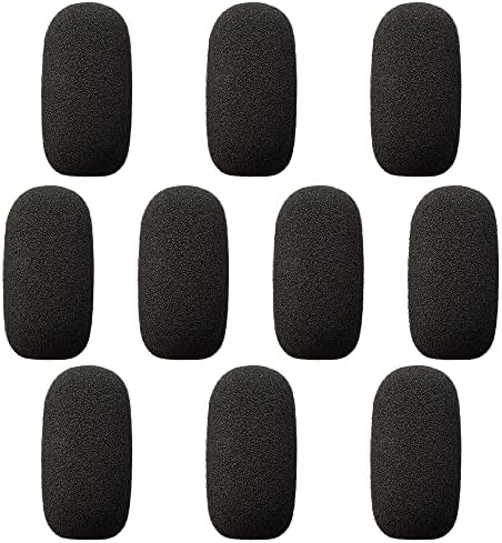 10-Pack Small Foam Windscreens for Lavalier Mics - High-Density Foam Mic Covers for Headset Protection
