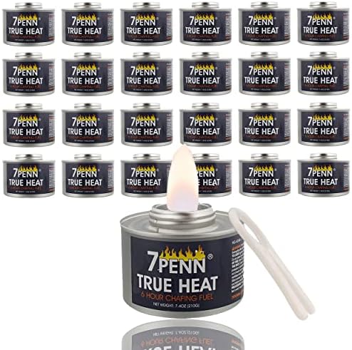 7Penn Buffet Food Warmers for Parties, 60 Pack - 6 Hour Chafing Dish Fuel Cans Catering Food Warmers Buffet Heating Food Warmer Party Canned Heat Burner with Bonus Lid Openers