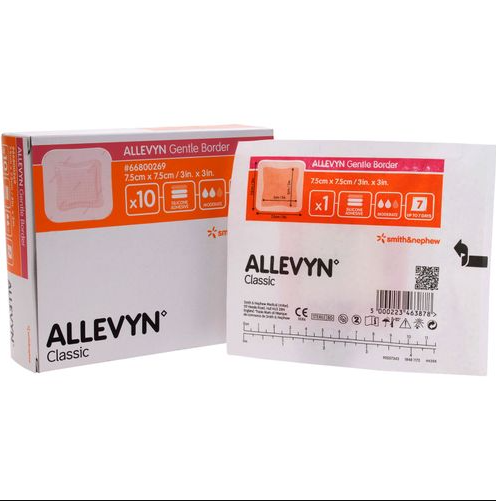 Allevyn Gentle Border Foam Dressing 3" x 3" - Box of 10