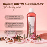 Onion, Biotin and Rosemary Shampoo and Treatment Set, Paraben Free, Silicone Free Shampoo and Treatment for All Hair Types Conditioner Hair Care, Hair Loss and Thinning Hair, Growth Shampoo