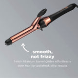 CONAIR INFINITIPRO Rose Gold Titanium 1-Inch Curling Iron, 1-inch barrel produces classic curls – for use on short, medium, and long hair