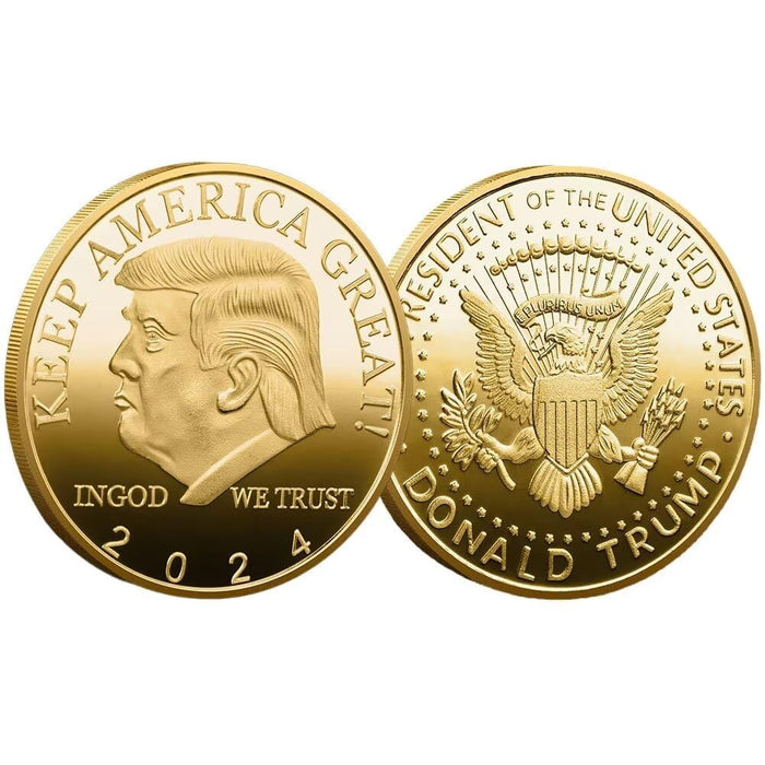 2Pcs Donald Trump Coin 2021-2025 2024 Coin Challenge Coin President Trump