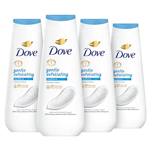 Dove Body Wash Gentle Exfoliating With Sea Minerals 4 Count Instantly Reveals Visibly Smoother Skin Cleanser That Effectively Washes Away Bacteria While Nourishing Your Skin 20 oz