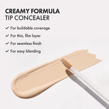 LUNA Long-Lasting Tip Concealer Cover-Fit (#02 Beige) Full Coverage, for Under Eye Dark Circles, Fine Lines, Redness & Discoloration, Korean Makeup 0.26 Fl Oz