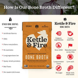 Kettle and Fire Mushroom Chicken Bone Broth, Keto, Paleo and Whole 30 Approved, Gluten Free, High in Protein and Collagen, 6 Pack