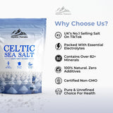 Mystic Nature Celtic Sea Salt - 500g | Organic 100% Natural Unrefined Mineral Rich Celtic Salt Crystals From France | Rich In Magnesium Calcium Iron Potassium