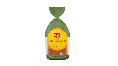 Schär Gluten-Free Artisan Baker Bread, 10 Grains & Seeds, 13.6 oz, 8-Pack – Nutritious, Non-GMO, Packed with Sunflower, Flax, Chia, Millet, and Quinoa, Perfect for Sandwiches or Toast