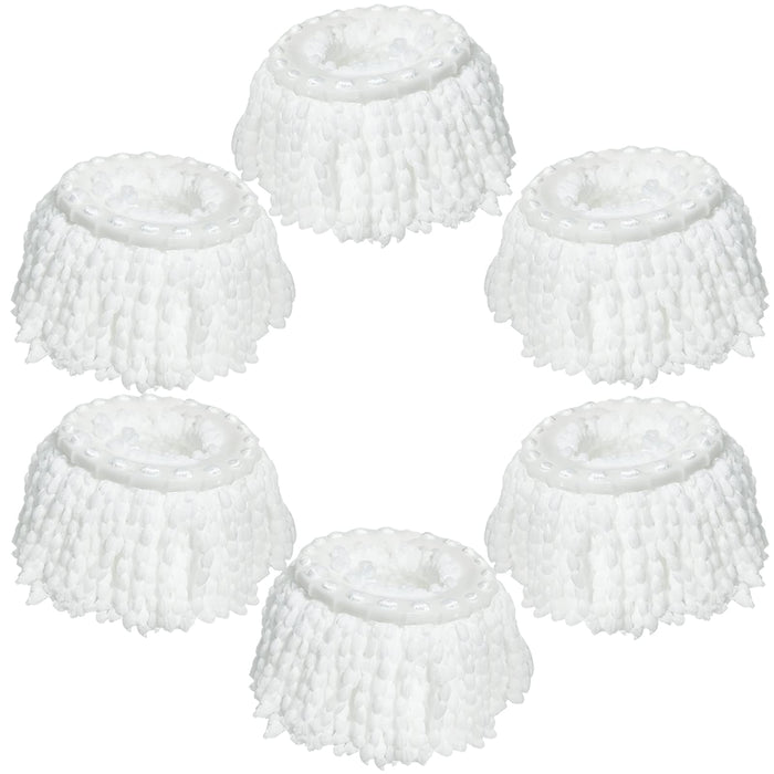 6 Pack Mop Heads Replacements, Compatible with FunClean Spin Mop & RinseWise Mop Bucket, Microfiber Spin Mop Head Refill Cleaning Supplie for Home Industrial and Commercial Use