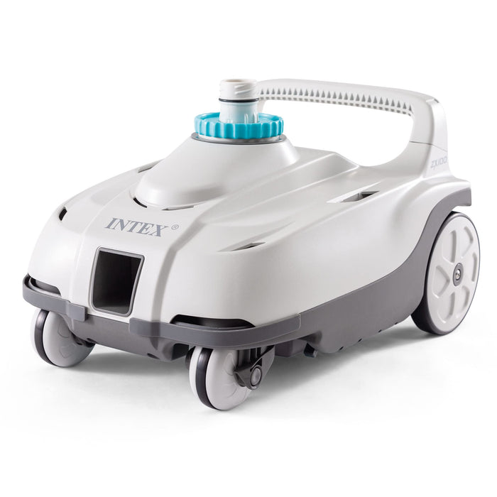 INTEX 28006E ZX100 Pressure-Side Above Ground Automatic Pool Cleaner: for Bigger Pools – Cleans Pool Floor – Removes Debris – Removable Filter Tray – 21ft Tangle Free Hose