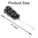 Arswin Back Scrubber for Shower, Loofah Long Handle Bath Body Brush, Soft Nylon Mesh Sponge On a Stick for Shower Men Women Kids Elderly, Exfoliating Scrub Cleaning Luffa for All Kinds of Skin(Black)