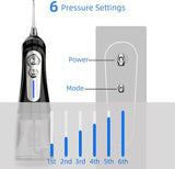 NBGRLVS Water Dental Flosser Cordless for Teeth Pick Cleaning - Powerful Oral Irrigator with 6 Adjustable Modes,320ML Portable & Rechargeable IPX7 Waterproof Cleaner Picks for Home Travel (Black)