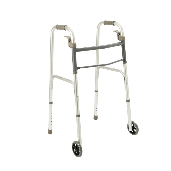 Medline Folding Paddle Walker – Comfortable, Maneuverable, for Injury, Moderate Weight Support Suited for Adults & Seniors