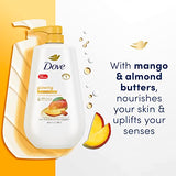 Dove Body Wash with Pump Glowing Mango & Almond Butter 3 Count for Renewed, Healthy-Looking Skin Gentle Skin Cleanser with 24hr Renewing MicroMoisture 30.6 oz