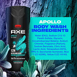 AXE Body Wash Apollo 4 Count for Long Lasting Freshness Sage & Cedarwood Men's Body Wash with Odor-Busting Prebiotics 16 oz