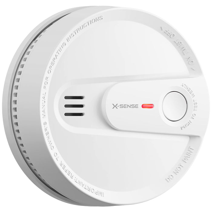 X-Sense Smoke Detector, 10-Year Battery Smoke Fire Alarm with Photoelectric Sensor, LED Indicator & Silence Button, 1-Pack