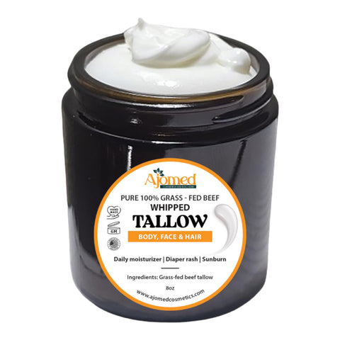 Whipped Tallow Cream - Pure Grass-Fed Beef Moisturizer for Face, Body, Hands - Handmade Tallow Cream, Small Batches for Dry Skin, Organic Beef Tallow, for All Hair Types (Sandalwood Vanilla, 4oz)