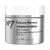 No7 Future Renew Damage Reversal Day Cream SPF 25 - Anti Aging Face Moisturizer with SPF for Visibly Damaged Skin - Moisturizes, Brightens & Protects Skin - Lightweight, Absorbs Quickly (50ml)