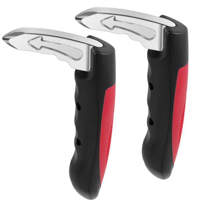 2 Pcs Car Door Assist Handle, Multifunction Car Handle Assist, Vehicle Support Handles Seatbelt Cutter Window Breaker Portable Automotive Car Handle Assist for Elderly and Car Emergency Tool (Red)