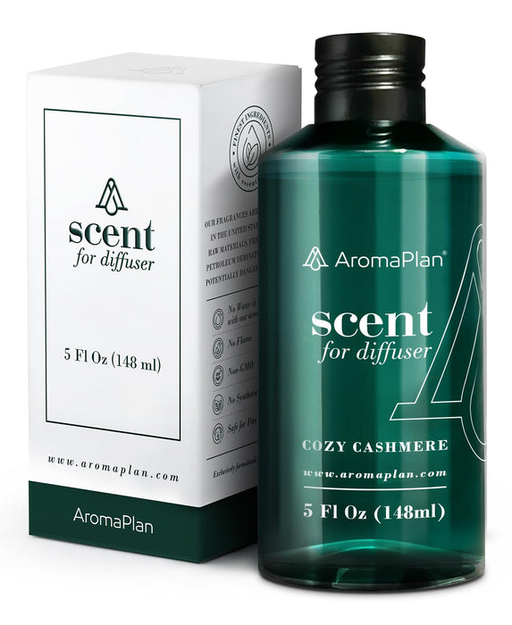 Aromaplan Hotel Scents Cozy Cashmere 5 Fl Oz, Home Luxury Aroma & Hotel Collection Diffuser Oil- Hotel Diffuser Oil for Aromatherapy- USA Made, Bigger Bottle, Bolder Aroma & Longer Lasting
