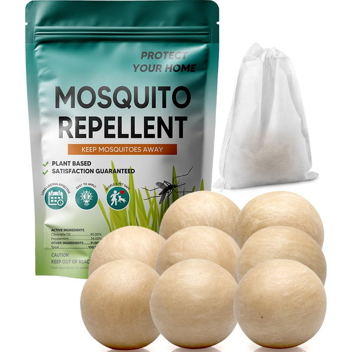 AJOQFKTD Mosquito Repellent Outdoor Patio, Mosquito Repellent Balls, Mosquito Repellent for Room, Mosquito Repellent Indoor, Mosquito Deterrent for Yard, Covers 120 Sq Ft, 60 Days Protection, 8 Packs