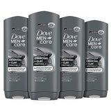 DOVE MEN + CARE Elements Body Wash Charcoal + Clay 4 Count For Men's Skin Care Effectively Washes Away Bacteria While Nourishing Your Skin, 18 oz