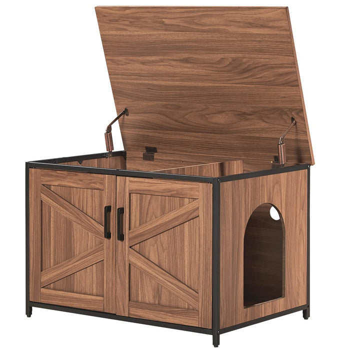 unipaws Top Opening Cat Litter Box Enclosure, Friendly to Elderly People, Waist or Keen Problem People, XL Extra Large Cat Box Furniture, High Jumbo Automatic Litter Box Cover Hidden for Large Cat