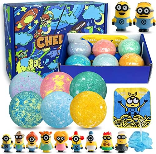 Bath Bombs for Kids with Surprise Inside: XXL Handmade Organic Bath Bombs Valentine Gift Set Rich in Natural Essential Oils, Bath Bombs Fizzies for Dry Skin Moisturize, Easter Gift Set (6 Pcs, 5 OZ)