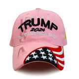 Trump 2024 Hat,Take America Back Donald Trump Hat MAGA USA American Flag Embroidery Adjustable Baseball Cap for Men Women Pink