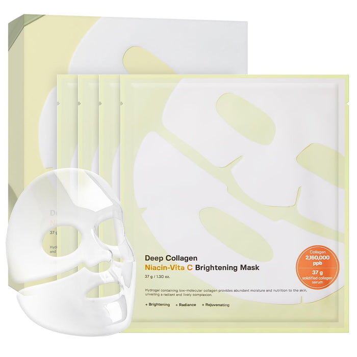SUNGBOON EDITOR Deep Collagen Niacin-Vita C Overnight Mask | Brightening & Wrinkle Care Mask | 2,160,000PPB Collagen + Niacinamide + Vita C | Korean Skincare, 4ea | Gifts for Women