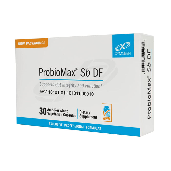 XYMOGEN ProbioMax Sb DF - 35 Billion CFU Probiotic Supplement with Lactobacillus, Bifidobacterium lactis HN019 + Saccharomyces boulardii - Probiotics for Digestive Health (30 Acid Resistant Capsules)