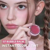 AOU GLOWY TINT BALM Tinted Lip Balm with Natural Gloss Instant Hydration for Chapped Lips 0.12Oz (07 Bubble Balm)