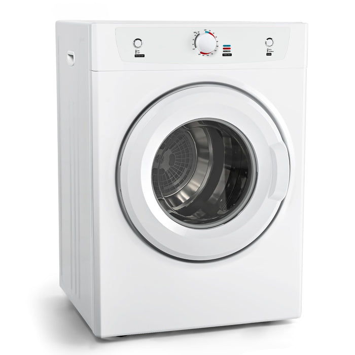 Euhomy Dryer, 3.5 Cu. Ft. 1500W Clothes Dryer, Stainless Steel Tumble Dryer with Exhaust Hose for Home, Apartment, Dorm, White