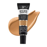 IT Cosmetics Bye Bye Under Eye Full Coverage Concealer - for Dark Circles, Fine Lines, Redness & Discoloration - Waterproof - Natural Finish – 34.5 Rich Golden (W), 0.4 fl oz