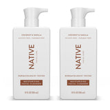 Native Moisturizing Coconut Vanilla Face Wash - 12 fl oz (2 Pack), Daily Facial Cleanser for Dry Skin