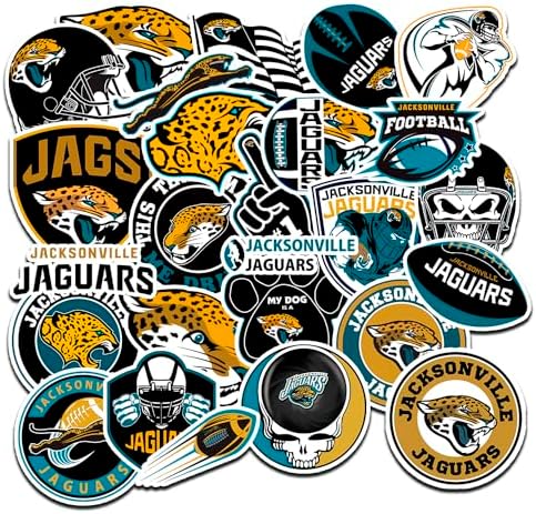 26 PCS Jacksonville Stickers Decal for Jaguars Stickers for Water Bottle, Laptop, Bicycle, Computer, Motorcycle, Travel Case, Car Decal Decoration Sticker