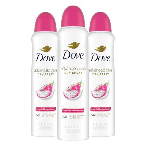 Dove Advanced Care Antiperspirant Deodorant Spray for Women 3 Pack Dragon Fruit & Coconut Cream 72 hour sweat and odor protection 3.8oz
