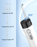 YaFex Water Dental Flosser Teeth Pick - Cordless Portable Oral Irrigator Rechargeable Collapsible Mini Irrigation Cleaner with Case, 4 Modes, with DIY, IPX7 Waterproof Travel Floss for Teeth Cleaning