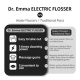 Dr. Emma Electric Vibration Flosser with Replaceable Floss Picks and Toothbrush, Power Flosser for Adults, Dental Flosser Kit for Teeth Cleaning, Water Flosser Alternative, Midnight