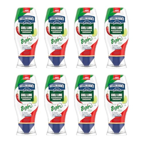 Hellmann's Mayonnaise Dressing Chili Lime 8 ct for Grilled Corn, Tacos, Grain Bowls & More, with Tajín Clásico Seasoning, Real Ingredients & No Artificial Flavors, 11.5 oz