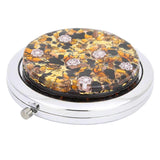 GlassOfVenice Murano Glass Millefiori Folding Compact Mirror - Topaz Gold