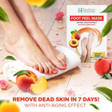 Lavinso Peach Foot Peel Mask for Dry Cracked Feet - 2 Pack - Dead Skin Remover Foot Mask for Cracked Feet and Callus - Exfoliating Feet Peeling Mask for Soft Baby Feet