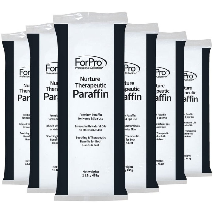ForPro Professional Collection Nurture Paraffin Wax Refill, Fragrance Free, Six 1-Pound Paraffin Blocks, Non-Greasy, Moisturizing for Soft & Healthy Skin, Unscented, 6 Lbs
